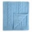 Providence Light Blue Cable Knit Throw Blanket, 50x60