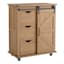Honeybloom Jacob 3-Drawer Wooden Sliding Barn Door Cabinet, Brown