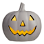 Halloween White Blow Mold Pumpkin, 16"