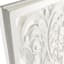 White Hand Carved Wooden Panel Baroque Wall Decor, 18x48