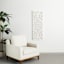 White Hand Carved Wooden Panel Baroque Wall Decor, 18x48
