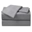 4-Piece Dark Grey Cooling Microfiber Sheet Set, King