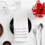 Set of 4 Ivory Ribbed Napkins with Rose Insert Stripes, 18"