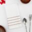 Set of 4 Ivory Ribbed Napkins with Rose Insert Stripes, 18"