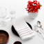 Set of 4 Ivory Ribbed Napkins with Rose Insert Stripes, 18"