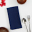 Set of 4 Navy Blue Linen-Like Cotton Napkins, 18"