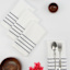 Set of 4 White Ribbed Napkins with Blue Insert Stripes, 18"