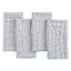 Set of 4 White & Navy Striped Napkins with Light Blue Overlock Edge, 18"