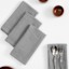 Set of 4 Grey Linen-Like Cotton Napkins, 18"