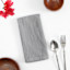 Set of 4 Grey Linen-Like Cotton Napkins, 18"