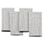 Set of 4 Black & White Striped Napkins with Black Overlock Edge, 18"