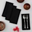 Set of 4 Black Linen-Like Cotton Napkins, 18"