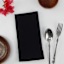 Set of 4 Black Linen-Like Cotton Napkins, 18"