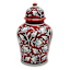 Red Ceramic Ginger Jar, 9"