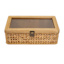 Small Brown Rattan Box with Clear Lid, 12x7