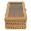 Small Brown Rattan Box with Clear Lid, 12x7