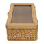 Small Brown Rattan Box with Clear Lid, 12x7