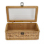 Small Brown Rattan Box with Clear Lid, 12x7