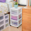 Sterilite 3-Drawer Storage Cart, White