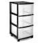 Sterilite 3-Drawer Storage Cart, Black
