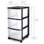 Sterilite 3-Drawer Storage Cart, Black