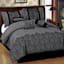 7-Piece Grey Deluxe Flocked Lace Premium Comforter Set, Queen