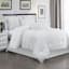 7-Piece White Embroidered Premium Comforter Set, Queen