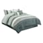 7-Piece Grey Striped Embellished Comforter Set, King