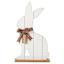 Honeybloom Whitewashed Wooden Sitting Easter Bunny, 24"