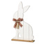 Honeybloom Whitewashed Wooden Sitting Easter Bunny, 24"