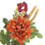 Orange Mum, Berry & Wheat Floral Bush, 19"