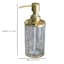 Providence Gold Metal Glass Soap Dispenser, 8"