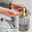 Providence Gold Metal Glass Soap Dispenser, 8"