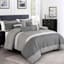 7-Piece Parker Grey Striped Comforter Set, Queen