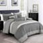 7-Piece Parker Grey Striped Comforter Set, King