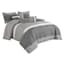 7-Piece Parker Grey Striped Comforter Set, King