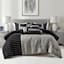 7-Piece Finley Black & Grey Striped Comforter Set, Queen