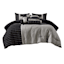 7-Piece Finley Black & Grey Striped Comforter Set, Queen