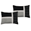 7-Piece Finley Black & Grey Striped Comforter Set, Queen