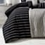 7-Piece Finley Black & Grey Striped Comforter Set, Queen