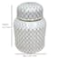 Providence Charlotte White & Gold Checkered Ceramic Jar, 5.5"