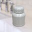 Providence Charlotte White & Gold Checkered Ceramic Jar, 5.5"