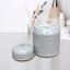 Providence Charlotte White & Gold Checkered Ceramic Jar, 5.5"