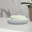 Providence Charlotte White & Gold Checkered Soap Dish, 5.5"