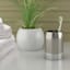 Providence Esme Silver Matte & Shiny Steel Toothbrush Holder, 4.5"