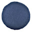 Crosby St. Navy Blue Cotton Slub & Velvet Round Throw Pillow, 16"