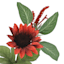 Red Sunflower Floral Bush, 17.5"
