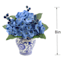Blue Hydrangea & Berry in Blue & White Vase, 8"