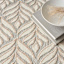 (E526) Ivory & Silver Leaf Outdoor Area Rug, 7x10