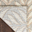 (E526) Ivory & Silver Leaf Outdoor Area Rug, 5x7